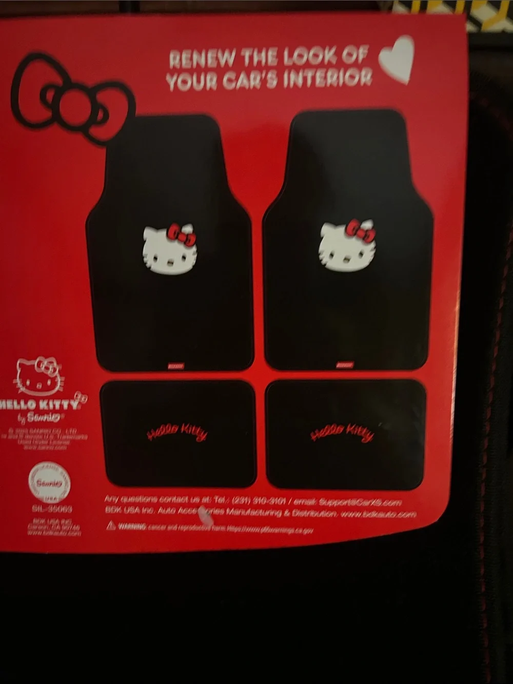 Hello Kitty Black and Red Car Floor Mats